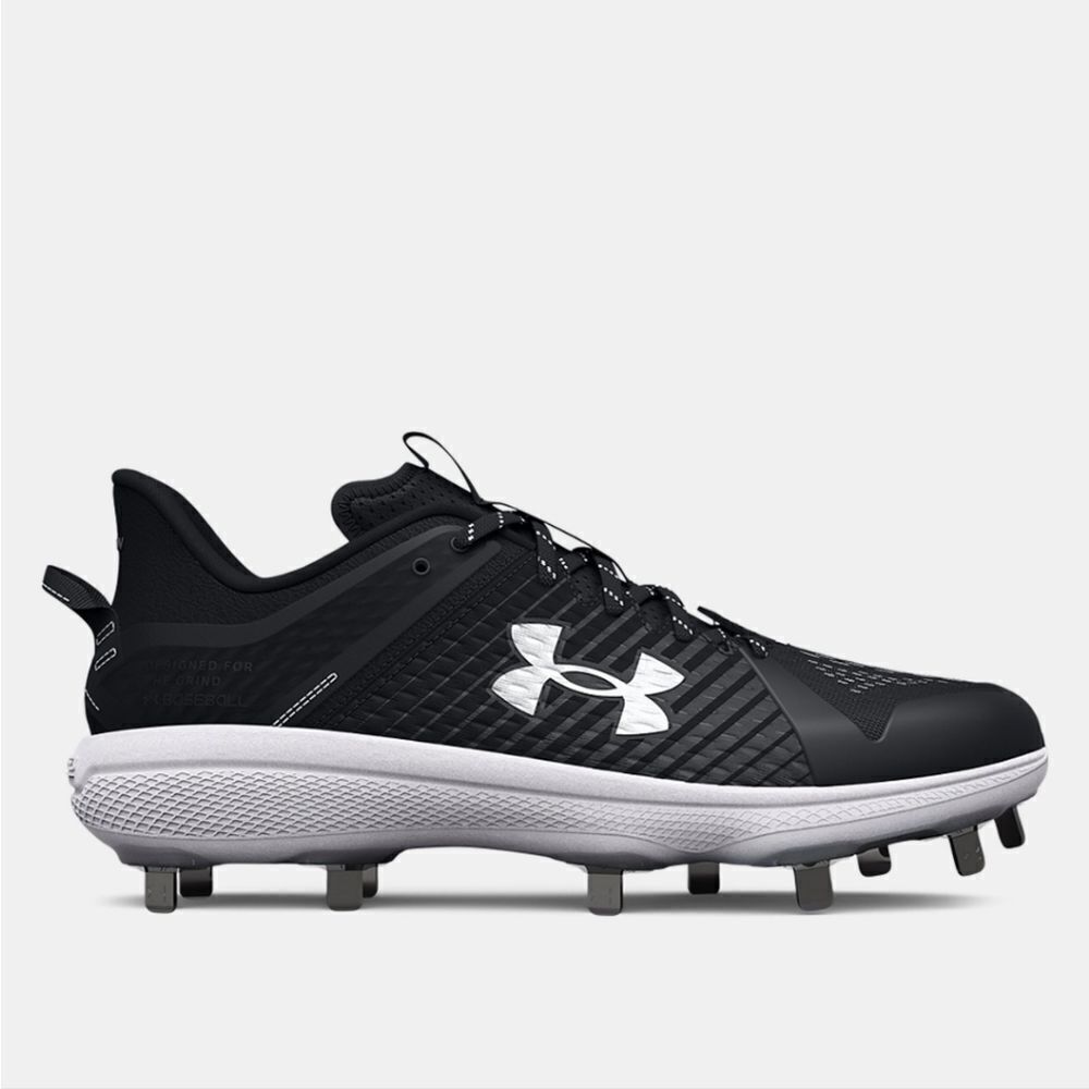 New Under Armour Men's UA Yard Low MT Baseball Running Metal Black Cleats size 8